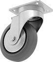 Image of Product. Swivel. Front orientation. Casters. High-Capacity Easy-Roll Casters with Rubber Wheels, 1 Wheel, Swivel.