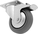 Image of Product. Swivel with Total Lock. Back orientation. Casters. High-Capacity Easy-Roll Casters with Rubber Wheels, 1 Wheel, Swivel with Total Lock.