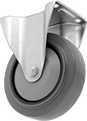 Image of Product. Rigid. Front orientation. Casters. High-Capacity Easy-Roll Casters with Rubber Wheels, 1 Wheel, Rigid.