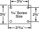 Image of Specification. Front orientation. Contains Annotated. Mounting Plate Style 2 . Easy-Roll Casters with Rubber Wheels.