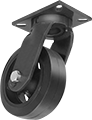 Image of Product. Swivel. Front orientation. Swivel. Sure-Fire Casters with Rubber Wheels.