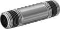 Image of Product. Male. Front orientation. Pipe and Fittings. Standard-Wall Brass and Bronze Threaded Pipe Nipples and Pipe with Sealant, Pipe—Threaded on Both Ends, Male, Threaded Fitting Connection.