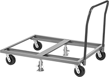 Image of Product. Front orientation. Dollies. Large-Platform Steel Dollies, Smooth Platform—Flush, Four Swivel Casters.