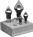 Image of Product. Front orientation. Countersinks. Fluteless Smooth-Finish Countersink Sets for Rivets.