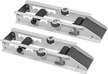 Image of Product. 7 Gauge Pair (Sold Separately). Front orientation. Reel Stands. Roll-On Low-Profile Reel Stands, 7 Gauge.