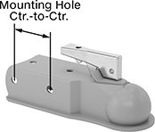 Image of Product. Front orientation. Hitch-Ball Couplers. Bolt On—Straight.