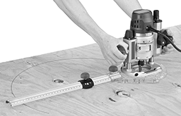 Image of ProductInUse. Front orientation. Router Guides. Style A, Circle Cutting Pattern.