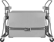 Image of ProductInUse. Side1 orientation. Hand Trucks. Hydraulic Forklift Hand Trucks.