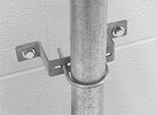 Image of ProductInUse. Mounting Fasteners Not Included. Front orientation. Brackets. Standoff Brackets.