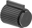 Image of Product. Front orientation. Indicating Knobs. Style 7—Ribbed Grip.