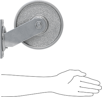 Image of Product. Side1 orientation. Contains SizingReference. Viking Caster with 6-1/4" x 4-1/2" Plate, High-Capacity, Swivel with 8" Diameter Iron Wheel.