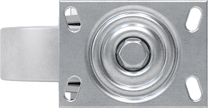 Image of Product. Top orientation. Viking Caster with 6-1/4" x 4-1/2" Plate, High-Capacity, Swivel with 8" Diameter Iron Wheel.