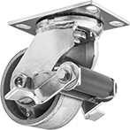 Image of Product. Front orientation. Casters. High-Capacity Viking Casters with Metal Wheels, Swivel with Brake.