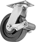 Image of Product. Swivel with Brake. Front orientation. 1 Wheel. High-Capacity Viking Casters with Phenolic Wheels, Swivel with Brake.