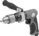 Image of Product. Front orientation. Drills. Medium Duty Air-Powered Drills, Style C.