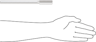 Image of Product. Side1 orientation. Contains SizingReference. High-Speed Steel Round-Shank Reamer, with Straight Flute, 0.7430" Reamer Diameter.