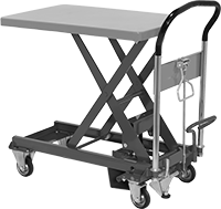 Image of Product. Front orientation. Lift Tables. Foot-Operated Rolling Lift Tables, Scissor.