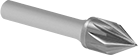 Image of Product. Front orientation. Countersunk Hole Repair Tools. 10 Flutes, 60° Countersink Angle.