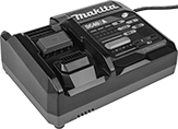 Image of Specification. Front orientation. DC40RA. Makita Cordless Tool Battery Chargers.