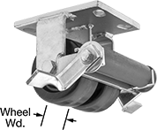 Image of Product. Dual-Wheel Rigid with Brake. Front orientation. Contains Annotated. 2 Wheels. High-Capacity Viking Casters with Phenolic Wheels, Rigid with Brake.