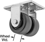 Image of Product. Dual-Wheel Rigid. Front orientation. Contains Annotated. 2 Wheels. High-Capacity Viking Casters with Phenolic Wheels, Rigid.