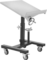 Image of Product. Front orientation. Lift Tables. Tilting Hand-Crank Rolling Lift Tables.