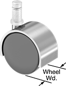 Image of Product. Swivel with Grip Ring and Zinc Hood. Front orientation. Contains Annotated. Grip-Ring Stem. Light Duty Furniture Friction-Grip Stem Casters with Polyurethane Wheels, Swivel, Zinc Alloy Hood.