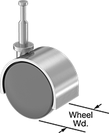 Image of Product. Swivel with Grip Neck and Zinc Hood. Front orientation. Contains Annotated. Hard. Light Duty Furniture Friction-Grip Stem Casters with Nylon Wheels, Grip-Neck Stem, Swivel, Zinc Alloy Hood.