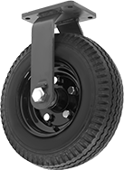 Image of Product. Rigid. Front orientation. 1 Wheel. High-Capacity Pneumatic Casters with Rubber Wheels, Rigid.
