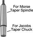 Image of Product. Front orientation. Contains Annotated. Drill Chuck Arbors. Morse Taper to Jacobs Taper Drill Chuck Arbors.