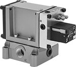 Image of Product. Front orientation. Air Pulse Valves. Rapid Air Pulse Valves, Air Actuation, 90° Elbow.