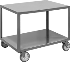 Image of Product. Front orientation. Tables. Steel Tables with Shelves, Style C.