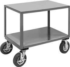 Image of Product. Front orientation. Tables. Steel Tables with Shelves, Style D.