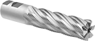Image of Product. Front orientation. End Mills. Roughing Cobalt Steel Square End Mills, 6 Flutes, Fine Pitch.