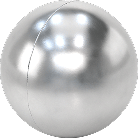 Image of Product. Front orientation. Float without Connections, 304 Stainless Steel, 8" Diameter.