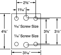 Image of Specification. Front orientation. Contains Annotated. 4 3/8" Flange Length.
