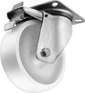 Image of Product. Front orientation. Casters. Corrosion-Resistant Casters with Nylon Wheels, Swivel with Total Lock.