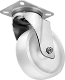 Image of Product. Front orientation. Casters. Corrosion-Resistant Casters with Nylon Wheels, Swivel.