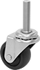 Low-Profile Threaded-Stem Casters with Rubber Wheels