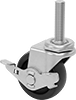 Low-Profile Threaded-Stem Casters with Rubber Wheels 