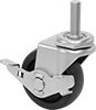 Low-Profile Threaded-Stem Casters with Rubber Wheels
