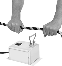 Image of ProductInUse. Front orientation. Rope Cutters. No-Fray Rope and Cord Cutters.