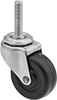 Low-Profile Threaded-Stem Casters with Rubber Wheels