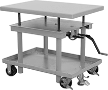 Image of Product. Front orientation. Lift Tables. Hand-Crank Rolling Lift Tables, 4 Posts.