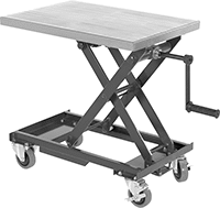 Image of Product. Front orientation. Lift Tables. Hand-Crank Rolling Lift Tables, Scissor.