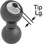 Image of Product. Front orientation. Contains Annotated. Coolant Nozzles. Machine-Mount Coolant Nozzles with Ball-Socket Connection.