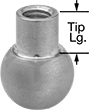 Image of Product. Front orientation. Contains Annotated. Coolant Nozzles. High-Pressure Machine-Mount Coolant Nozzles with Ball-Socket Connection, Style C.
