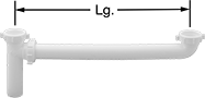 Image of Product. Front orientation. Contains Annotated. Dual-Connection Sink Drain Outlets. Dual-Connection Sink Drain Outlets, End Outlet, Polypropylene.