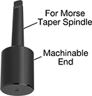Image of Product. Front orientation. Contains Annotated. Drill Chuck Arbors. Machinable-End Morse Taper Drill Chuck Arbors.