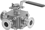 Image of Product. Front orientation. Diverting Valves. Diverting Valves with Sanitary Quick-Clamp Fittings for Food and Beverage .